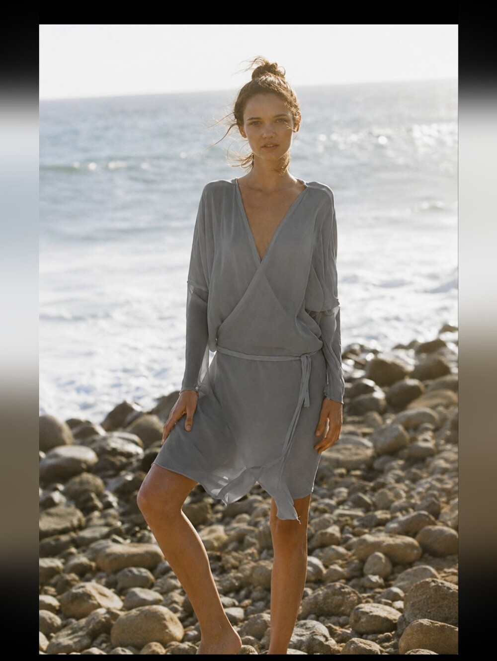 Jaga GREY silk wrap dress  duster/jacket limited edition STUNNING